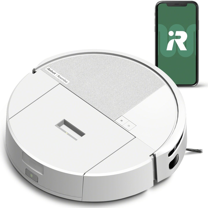 Робот прахосмукачка iRobot Roomba 205 с моп, L121240, Уплътнител за прах, прахосмукачка и моп, Усъвършенствана ClearView™ LiDAR навигация, Четиристепенно почистване, 7000 Pa всмукателна мощност, Технология Carpet Detect, Приложение Roomba HOME, Бял