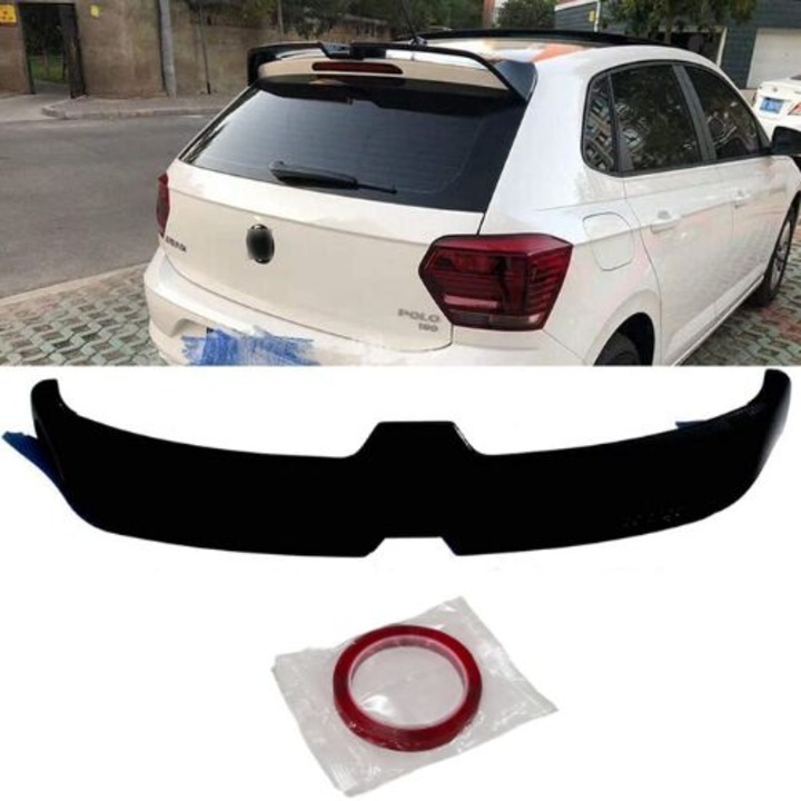 Polo/Polo Plus Oet. Stílus 2019-2020 Hátsó Légterelő Fényes Fekete ABS Műanyag AutoVision