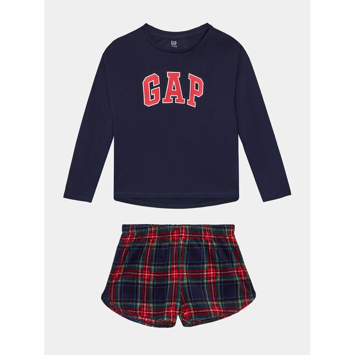 Pijama fete, Gap, 303894696, Poliester, Albastru, Albastru