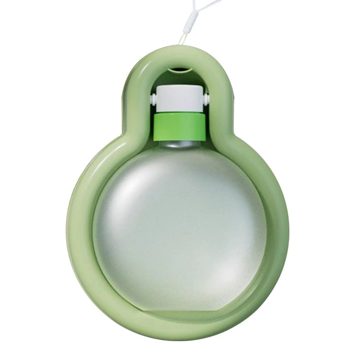 Sticla de apa portabila pentru caini ZYBLSSBB LSM2xh525-BCS0293825, pliabila, cu bol integrat si sistem etans, cu snur, verde, 500 ml