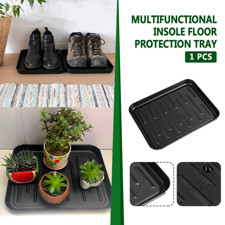 Tava protectie podea pentru incaltaminte si boluri pentru animale ZYBLSSBB LSM2xh1092-BCS0244601-2, plastic rezistent, margine ridicata anti-murdarie, impermeabil, negru
