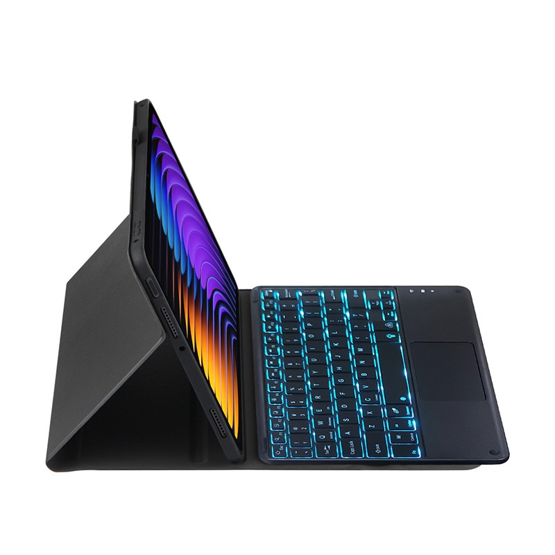 Husa tableta cu tastatura, compatibil cu Xiaomi Pad 7/7pro 11,2 inci， Fudisenn®, Bluetooth, magnetic，iluminare LED,, wireless,, negru
