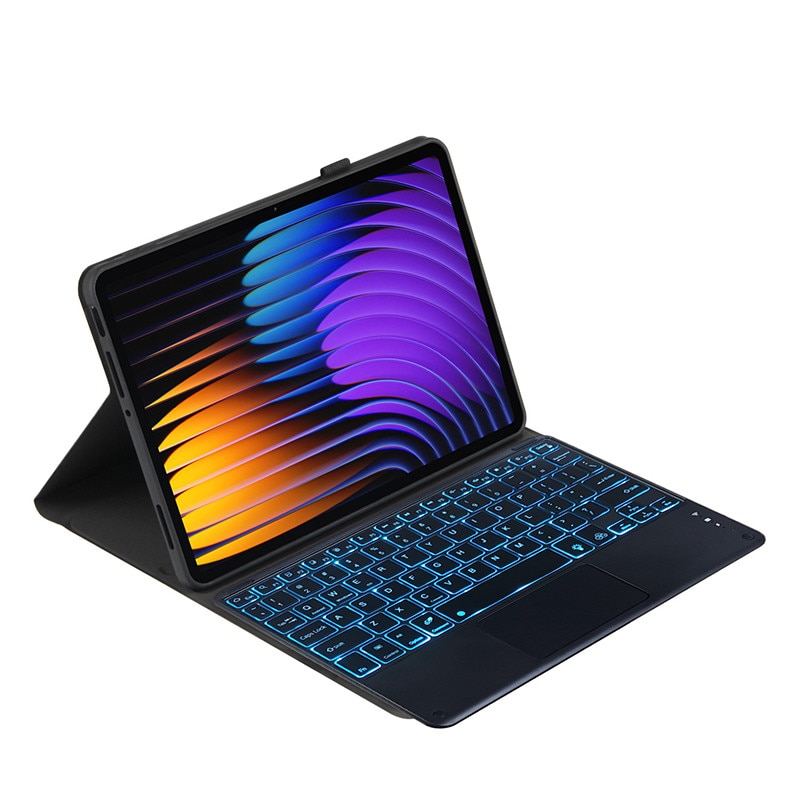 Husa tableta cu tastatura, compatibil cu Xiaomi Pad 7/7pro 11,2 inci， Fudisenn®, Bluetooth, magnetic，iluminare LED,, wireless,, negru