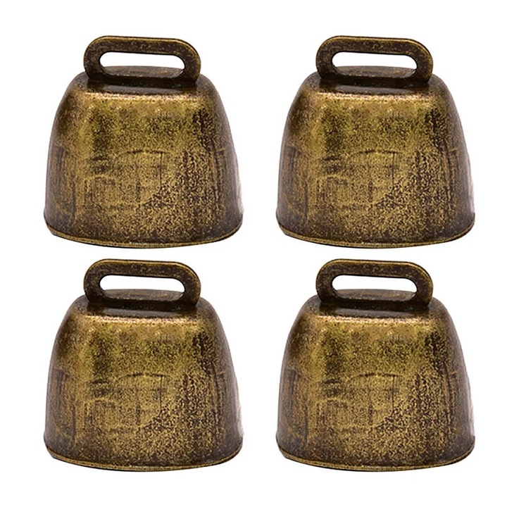 Clopot din fier pentru animale, bronz, 3.8x3.5x2.5cm