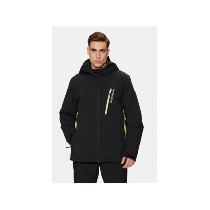Geaca ski barbati, Quiksilver, 303979355, Poliester reciclat/Poliester, Negru, Negru
