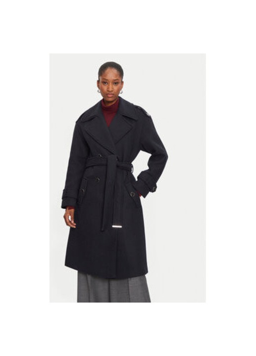 Palton dama, Morgan, 304480430, Poliester/Lana, Albastru, Albastru