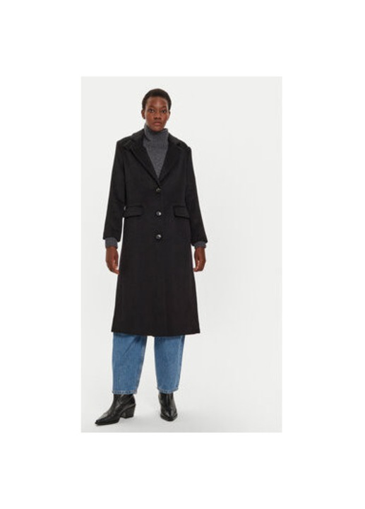 Palton dama, United Colors Of Benetton, 304302473, Lana/Poliester/Viscoza, Negru, Negru