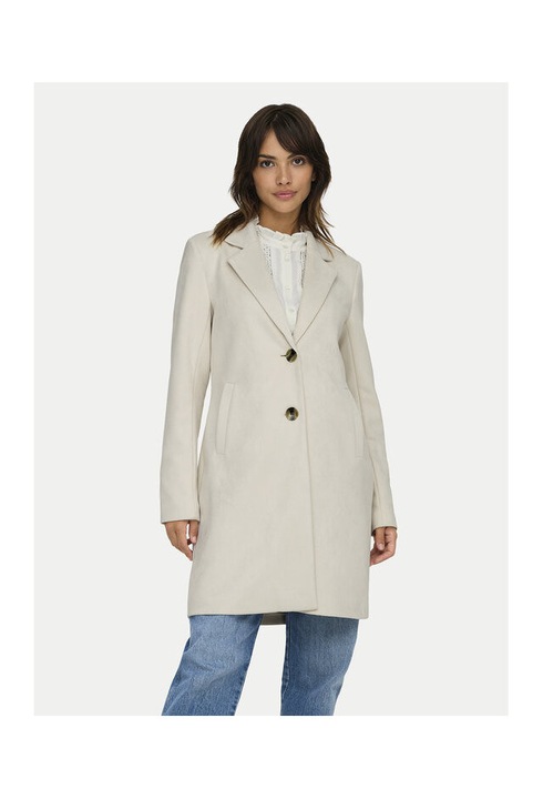 Дамско палто, Only, 304784354, Екокожа, Бежово, Бежов