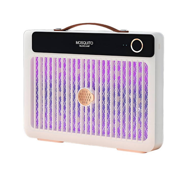 Hordozható UV lámpa rovarirtásra, elektromos csapda, hordozható fali tartó, 4000 mAh, USB-n újratölthető, energiatakarékos, fehér 29,5x21,5x3,5cm