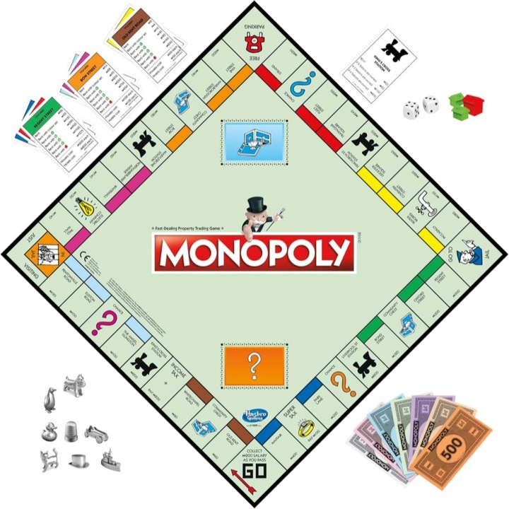 Joc de societate Monopoly - Clasic, Joc de strategie pentru copii 8+, 2-6 jucatori, joc de familie pentru copii si adulti