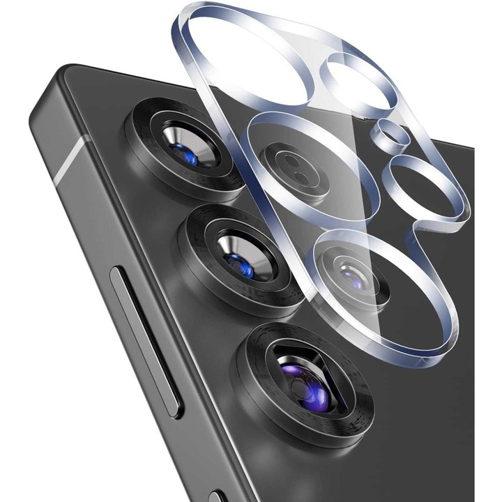 Протектор за камера от закалено стъкло, MDUG, съвместим със Samsung S25 Ultra, 9H, Antishock, прозрачен