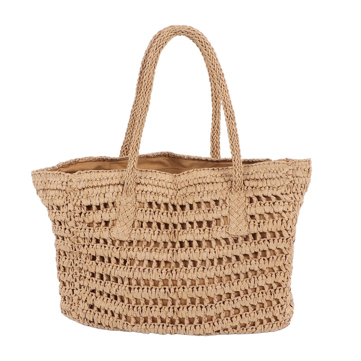 Szalmatáska, Enforose, elegáns design, nagy kapacitás, 48x40cm