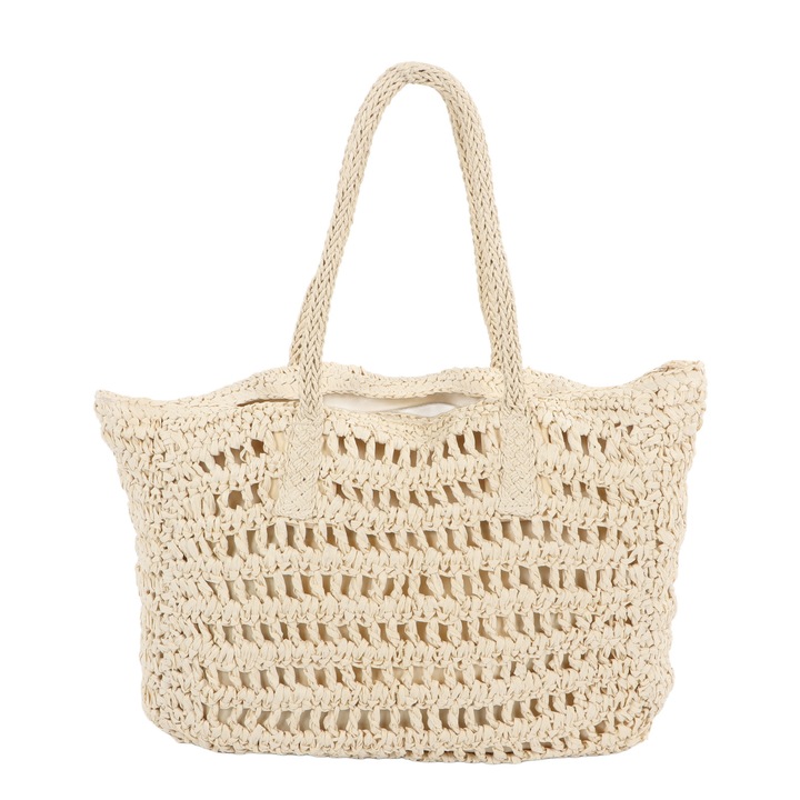 Enforose fonott szalmatáska, 48x40cm méretű, elegáns design, nagy kapacitás, egyedi szín