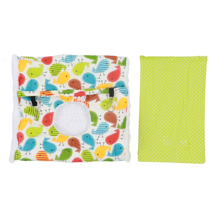 Culcus pentru pasari, Enforose, hamac triunghiular, material bumbac si plus, design cu deschidere, dimensiuni potrivite pentru majoritatea pasarilor