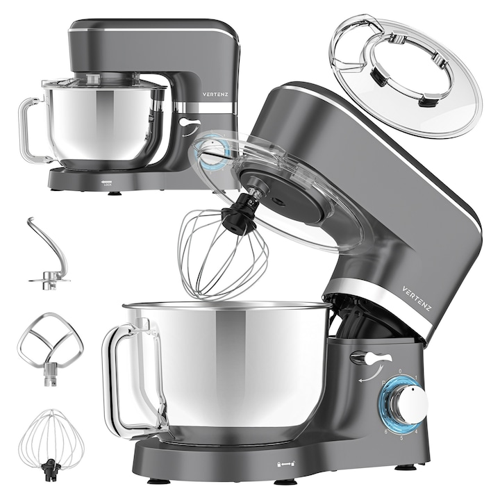 Vertenz Cosmiq 40 Silver, кухненски робот, 1900 W, 6 скорости + PULSE, Cребрист