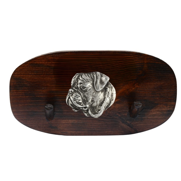 Fa ruhafogas kutya szoborral, Art-Dog, 10x20cm, barna