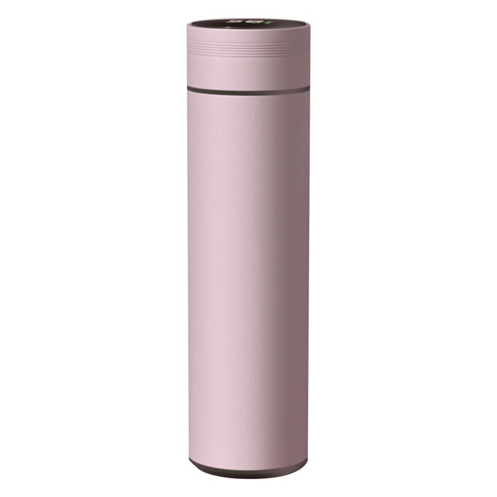 Sticla termos YANYXR 480ml cu afisaj LED roz izolat pentru bauturi calde si reci