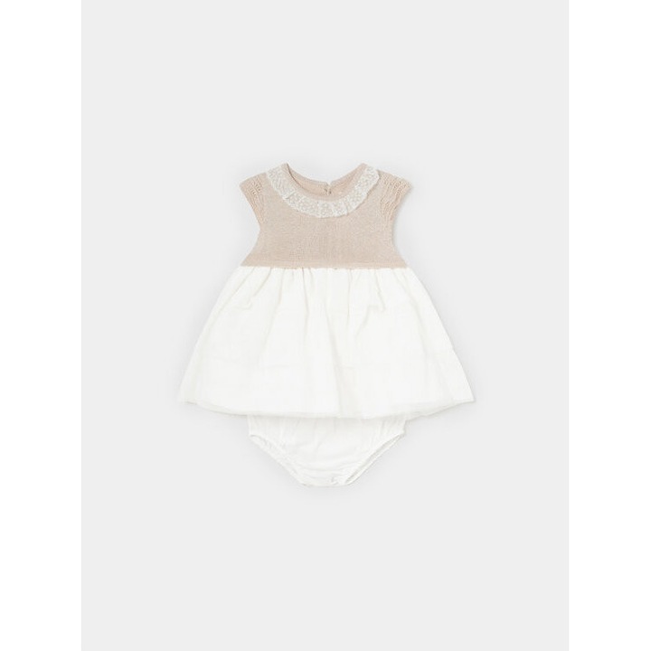 Lányka ruha, Mayoral, 304030031, Poliészter/Pamut, Bézs, Bézs