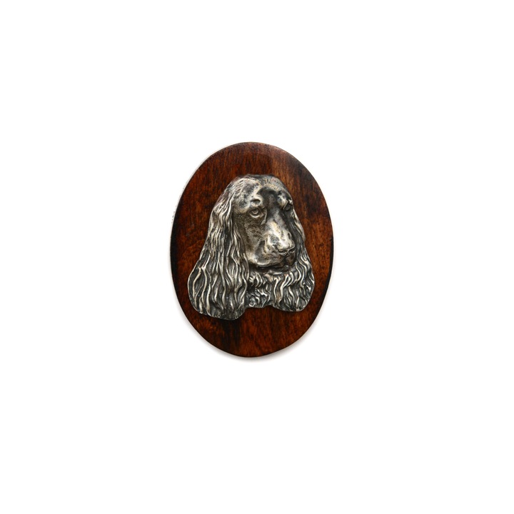 Brosa, Art-Dog, 5x7cm, din lemn/metal, cu model cap de caine, pentru expozitii