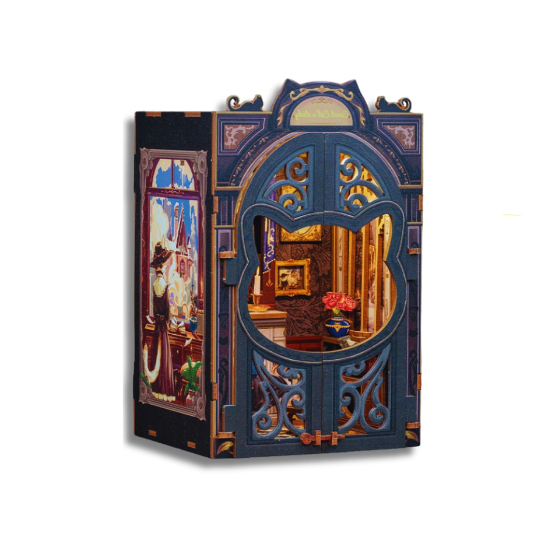 Set puzzle 3D Book Nook Cat's Library, separator de carti