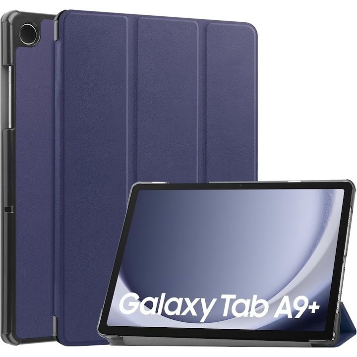 INHI tok Samsung Galaxy Tab A9 Plushoz, alvás/ébresztés funkcióval, integrált állvánnyal, fekete, 11 hüvelykes / kék