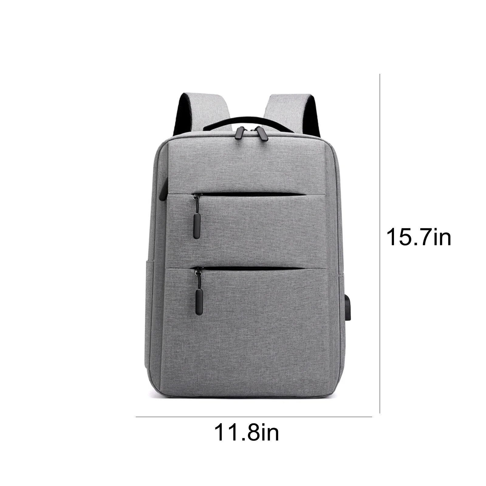 Rucsac laptop 15.6 inch, gri, port USB, rezistent la apă