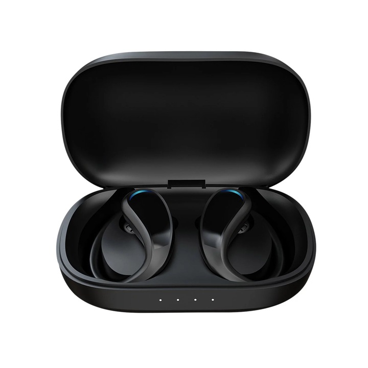 Casti wireless YANYXR Bluetooth 5.3, rezistente la apa IPX7, negru, 10x5x3cm