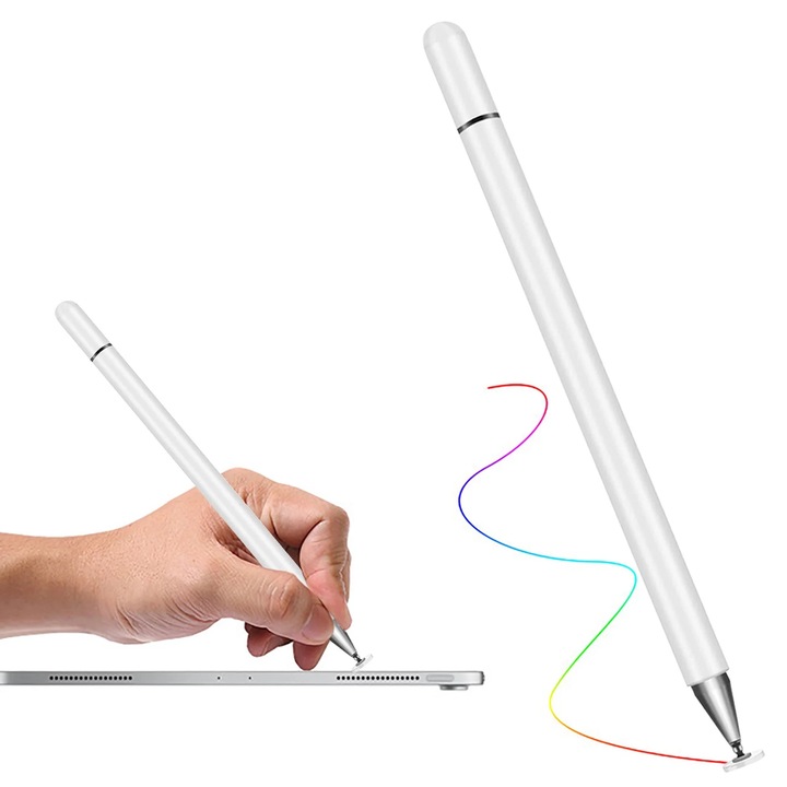 Set 4 varfuri stylus YANYXR, alb, compatibil touchscreen, 10cm