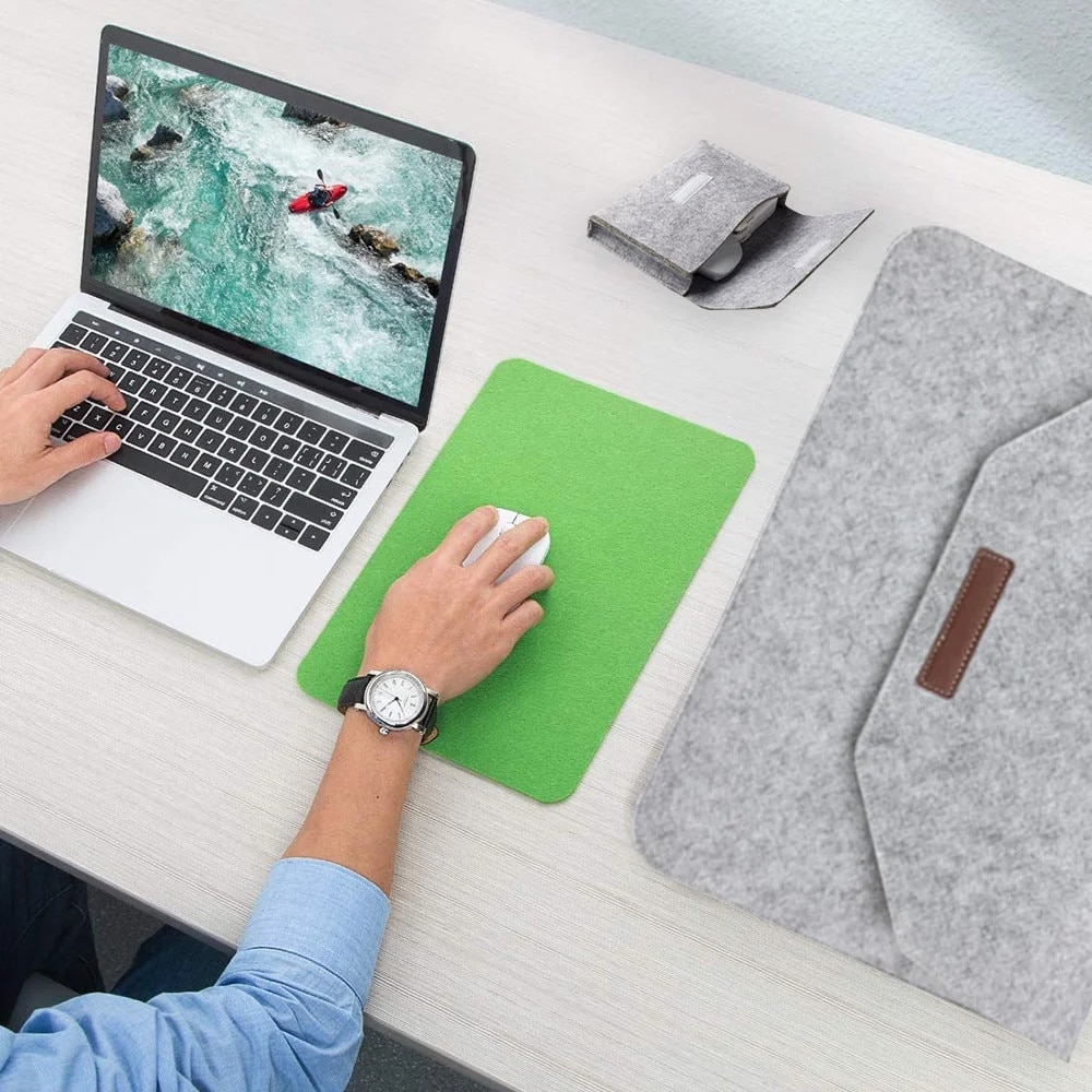 YANYXR, husa pentru laptop din fetru cu buzunar suplimentar si sac pentru accesorii BCS3230684, gri argintiu, 13/15 inch