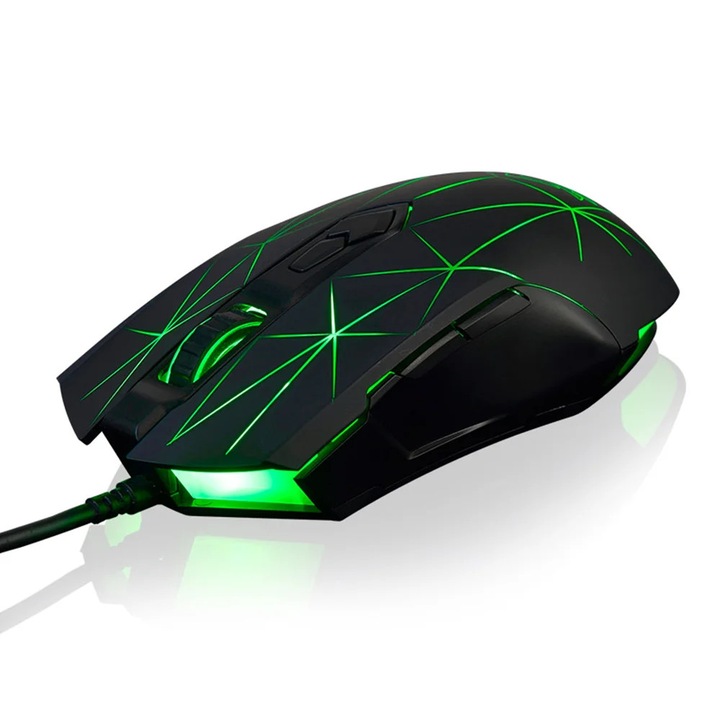 YANYXR ergonomikus RGB fekete-fehér 4DPI gamer egér