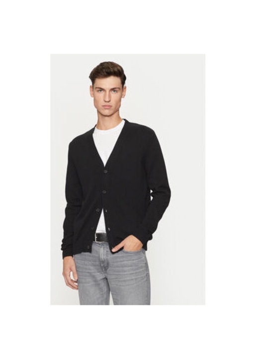 Férfi kardigán, Replay, 304400049, Pamut, Fekete, Fekete