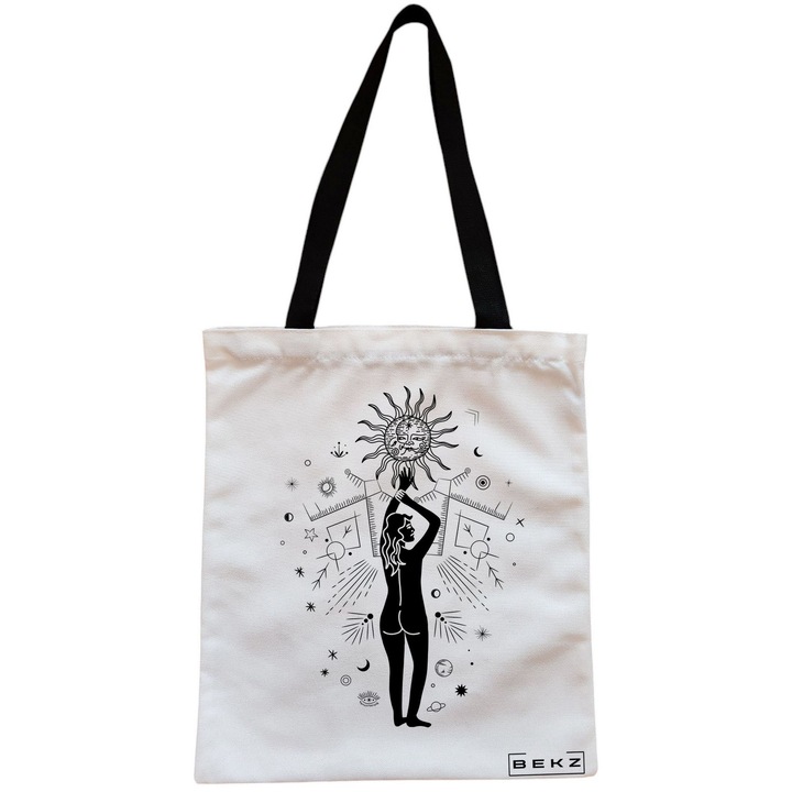 Vászon női hordtáska, Solar Connection modell, 38x34,5 cm, fehér, BEKZ