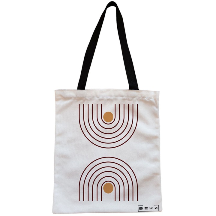 Vászon női hordtáska, Sunshine Arches modell, 38x34,5 cm, fehér, BEKZ