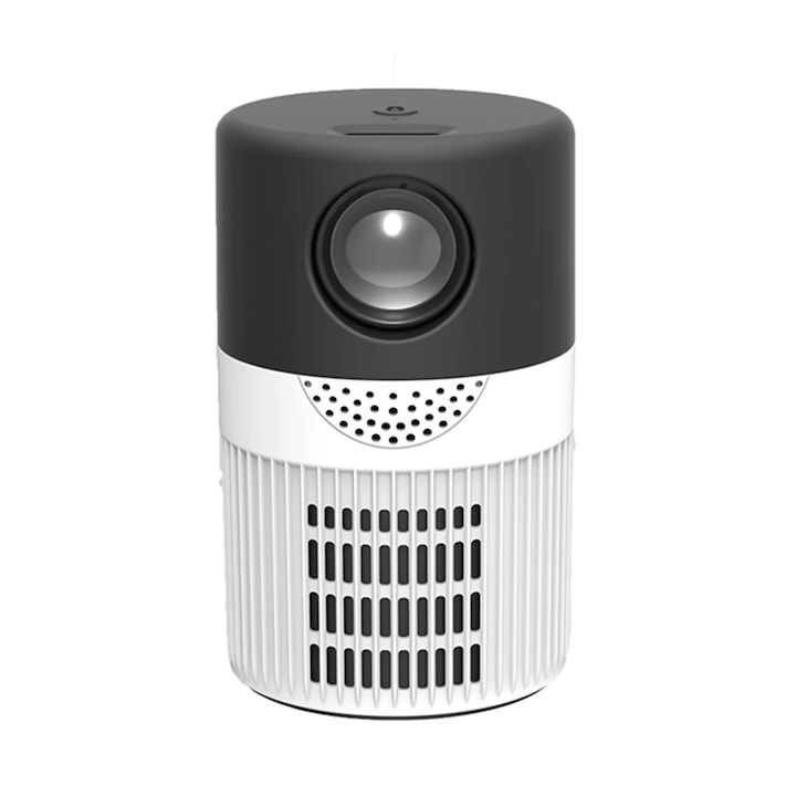 Videoproiector HD, 3000 Lumeni, 480x360, Negru, 8x8x13cm, Set cu telecomanda si cabluri