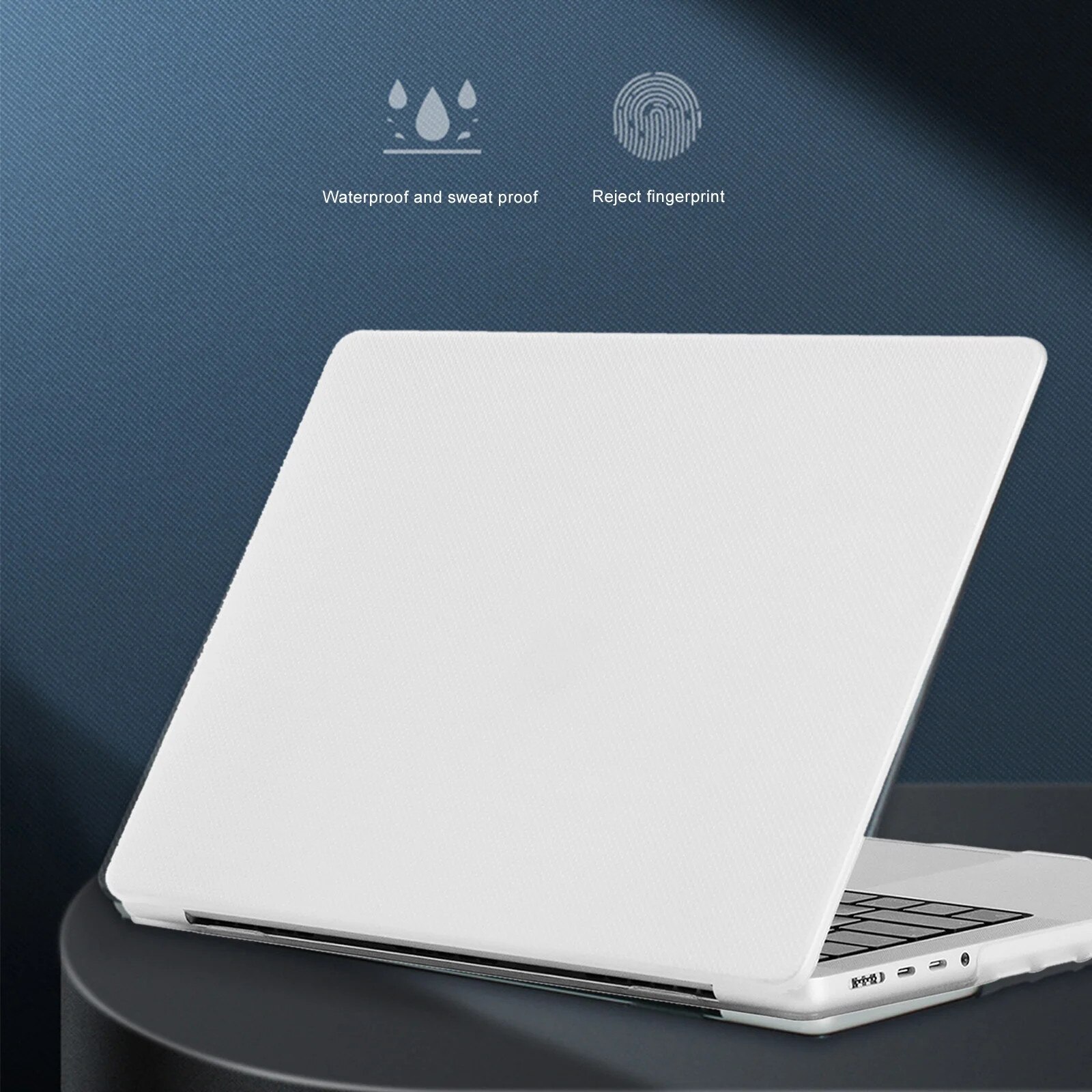 Husa protectoare laptop YANYXR 13.3 inch, textura fibra carbon, alb, 30.8x21.5x0.8cm