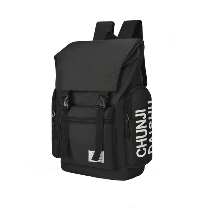 Rucsac laptop negru, capacitate mare, bretele ajustabile, 17 inch