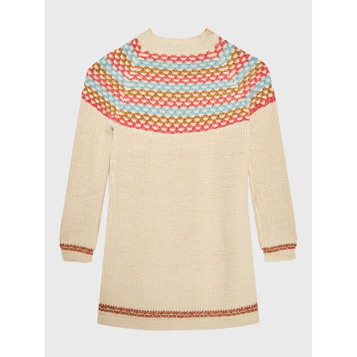 Rochie fete, United Colors Of Benetton, 301246299, Acril/Lana, Bej, Bej