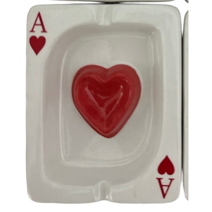 Kerámia hamutartó kártya ász szív piros