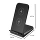 Incarcator wireless pentru smartphone-uri, 10W, negru, 8.5x6.7x11cm, design cu doua bobine de incarcare