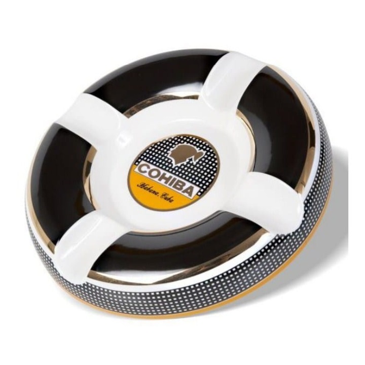 Scrumiera portelan Cohiba Classic 4 tigari, design elegant, functionalitate, alb