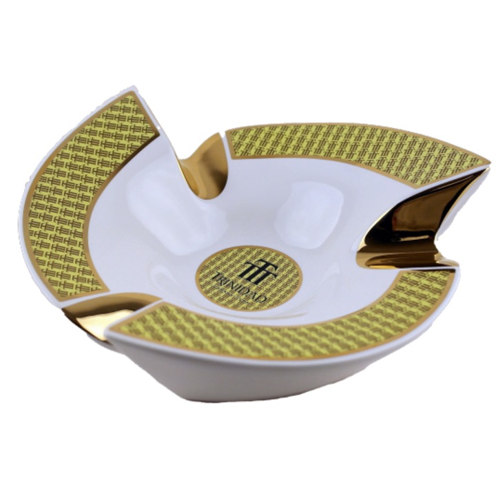 Scrumiera Portelan Trinidad 3, alb, 10x10x5cm