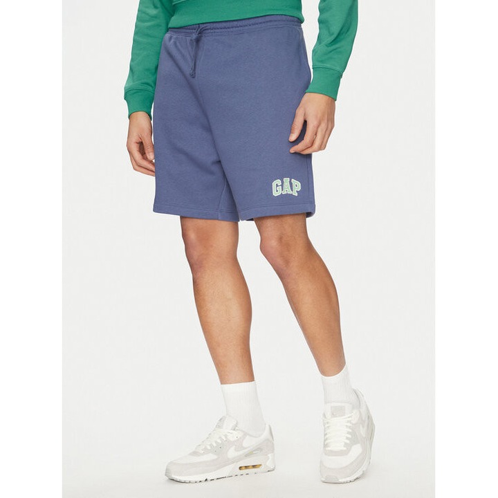 Pantaloni scurti barbati, Gap, 305288547, Bumbac/Poliester reciclat, Albastru, Albastru