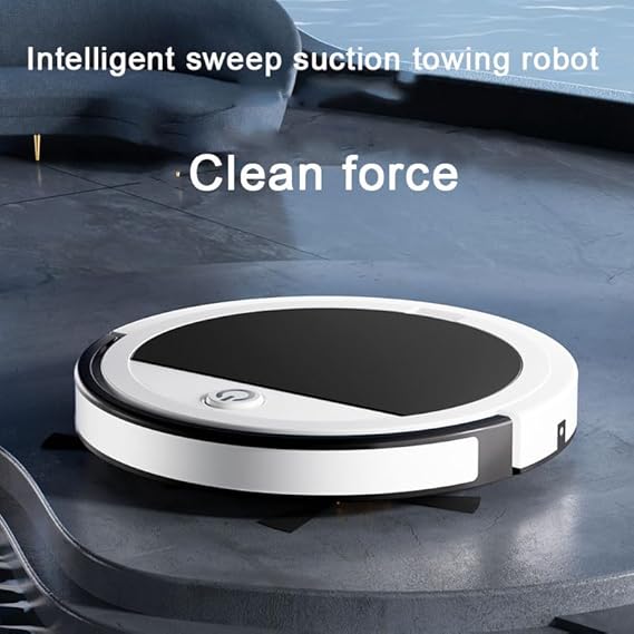Aspirator robot inteligent 3 in 1, PeiTuo®, curatare automata, design ultra-subtire, baterie de lunga durata, alb