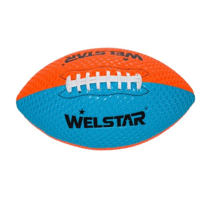 Minge rugby, pentru copii, neopren, albastru/portocaliu, nr.6