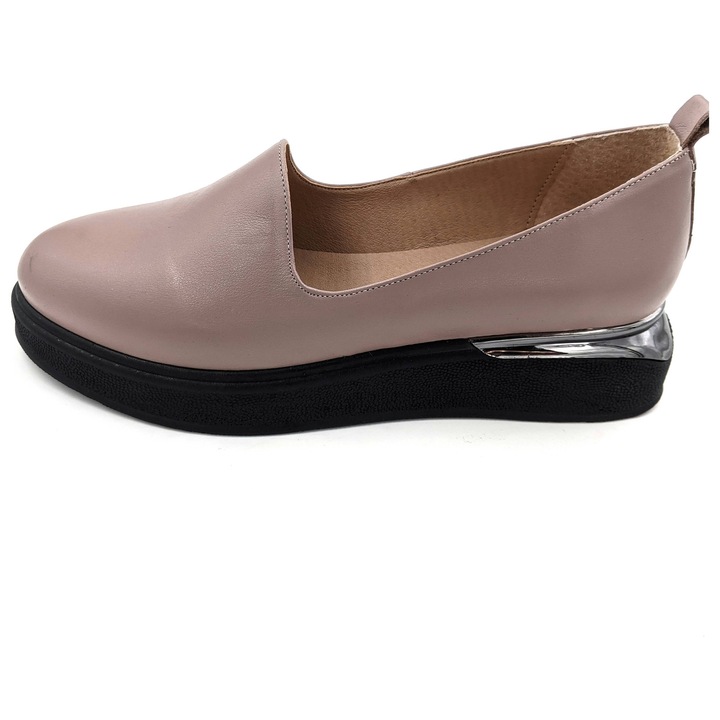 Pantofi din piele naturala tip flatform