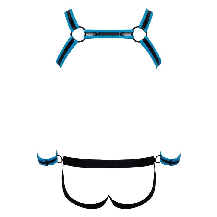 Колан за мъже и слипове без гръб с маншети Svenjoyment Bondage, Полиестер / Неопрен, 2XL