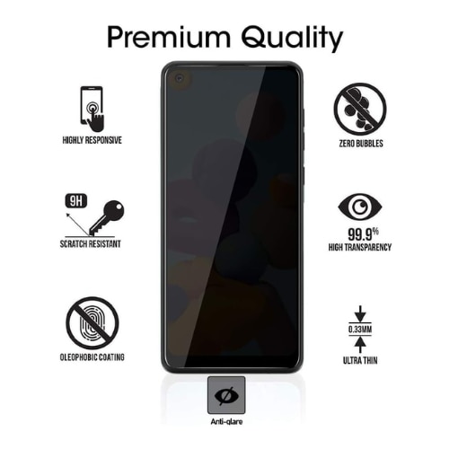 Folie Protectie Ecran Privacy, Sticla Securizata, Negru, pentru Huawei P40 Lite