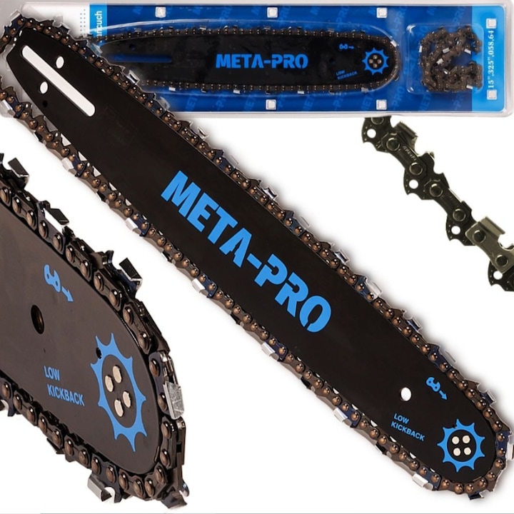 Drujbă 14'' 325 058 DL 2x lanț de ferăstrău + lamă negru albastru