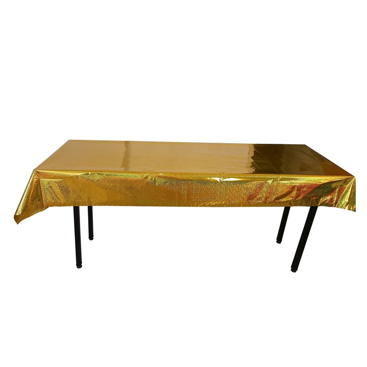 Parti asztalterítő, 1x2.7m, rózsaarany, PET, eldobható