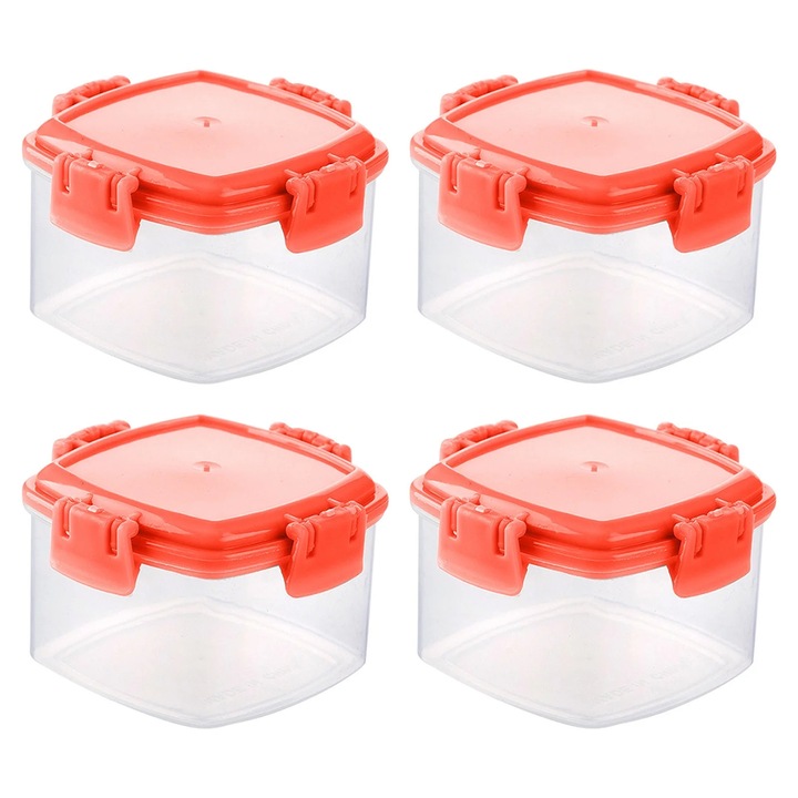 Set 4 cutii condimente, YANYXR, transparent, 5x5x4cm, 55ml